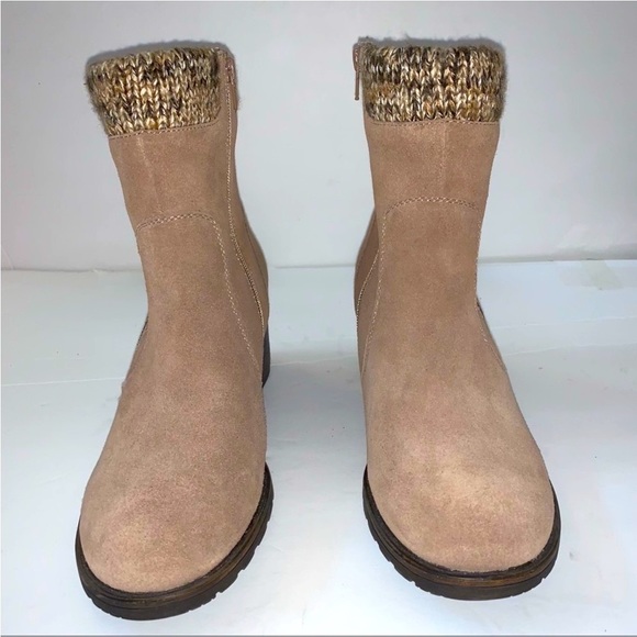 PureSole Tan Brown Cream Suede Sweater DORY Ankle Boot Sz 8 NWOT - Picture 5 of 17